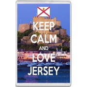 Keep Calm and Love Jersey - Jumbo Fridge Magnet