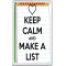 Keep Calm and Make a List - Jumbo Fridge Magnet