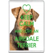 Keep Calm and Love an Airedale Terrier - Jumbo Fridge Magnet