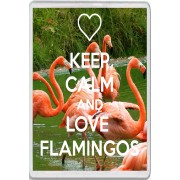 Keep Calm and Love Flamingos - Jumbo Fridge Magnet