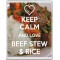 Keep Calm and Love Beef Stew & Rice - Jumbo Fridge Magnet