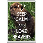Keep Calm and Love Beavers - Jumbo Fridge Magnet