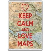Keep Calm and Love Maps - Jumbo Fridge Magnet