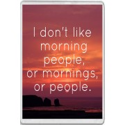 I don't like morning people, or mornings, or people. - Jumbo Fridge Magnet