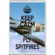 Keep Calm and Fly Spitfires - Jumbo Fridge Magnet