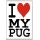 I Love (heart) My Pug - Jumbo Fridge Magnet
