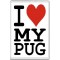 I Love (heart) My Pug - Jumbo Fridge Magnet