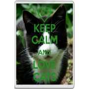 Keep Calm and Love Cats - Jumbo Fridge Magnet