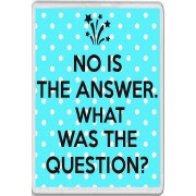 No is the Answer. What was the Question? - Jumbo Fridge Magnet