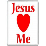 Jesus Loves (heart) Me - Jumbo Fridge Magnet