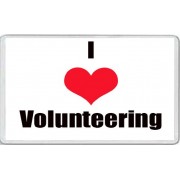 I Love (heart) Volunteering - Jumbo Fridge Magnet