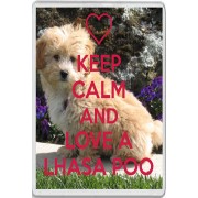 Keep Calm and Love a Lhasa Poo - Jumbo Fridge Magnet