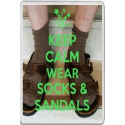 Keep Calm Wear Socks & Sandals - Jumbo Fridge Magnet