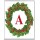 Christmas Holly wreath with a Red letter A