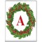 Christmas Holly wreath with a Red letter A