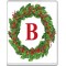 Christmas Holly wreath with a Red letter B