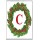 Christmas Holly wreath with a Red letter C