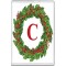 Christmas Holly wreath with a Red letter C