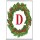Christmas Holly wreath with a Red letter D
