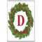 Christmas Holly wreath with a Red letter D