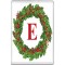Christmas Holly wreath with a Red letter E