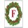 Christmas Holly wreath with a Red letter F