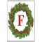 Christmas Holly wreath with a Red letter F
