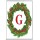 Christmas Holly wreath with a Red letter G