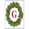 Christmas Holly wreath with a Red letter G