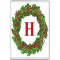 Christmas Holly wreath with a Red letter H