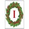 Christmas Holly wreath with a Red letter I