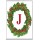 Christmas Holly wreath with a Red letter J