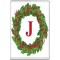 Christmas Holly wreath with a Red letter J
