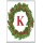 Christmas Holly wreath with a Red letter K