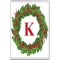 Christmas Holly wreath with a Red letter K
