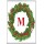 Christmas Holly wreath with a Red letter M
