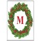 Christmas Holly wreath with a Red letter M