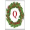 Christmas Holly wreath with a Red letter Q
