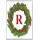 Christmas Holly wreath with a Red letter R