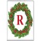 Christmas Holly wreath with a Red letter R