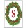Christmas Holly wreath with a Red letter S
