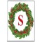 Christmas Holly wreath with a Red letter S