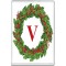 Christmas Holly wreath with a Red letter V