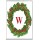 Christmas Holly wreath with a Red letter W