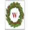 Christmas Holly wreath with a Red letter W