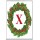 Christmas Holly wreath with a Red letter X