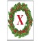 Christmas Holly wreath with a Red letter X
