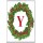 Christmas Holly wreath with a Red letter Y