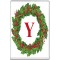 Christmas Holly wreath with a Red letter Y