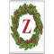 Christmas Holly wreath with a Red letter Z